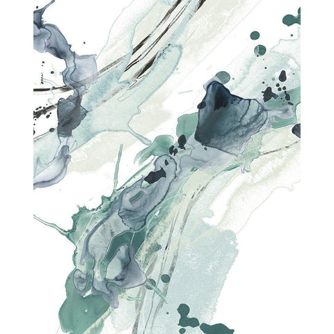 Deep Splash II White Modern Wood Framed Art Print by Vess, June Erica