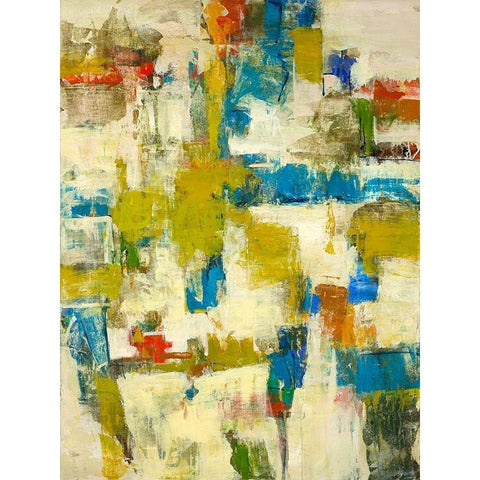 Spring Vibe I Black Modern Wood Framed Art Print with Double Matting by Joy, Julie