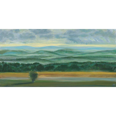 Misty Mountain View II White Modern Wood Framed Art Print by Joy, Julie
