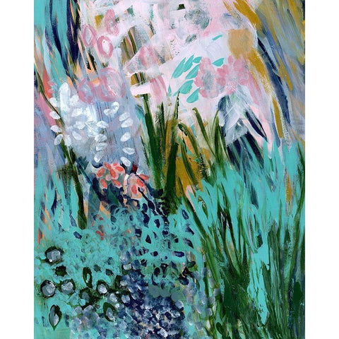 Opulent Floral Strokes I Black Modern Wood Framed Art Print with Double Matting by Daavettila, Tara