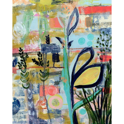 Opulent Floral Strokes V White Modern Wood Framed Art Print by Daavettila, Tara