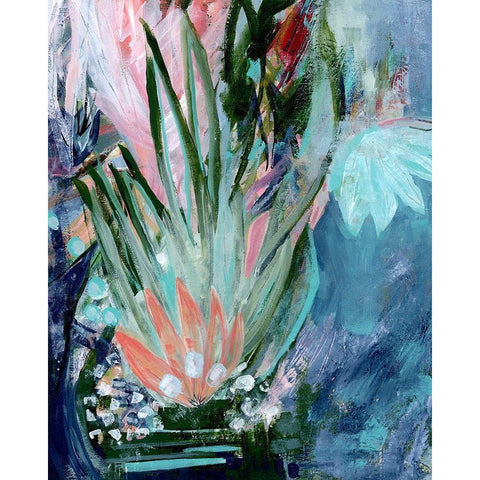 Opulent Floral Strokes VI Black Modern Wood Framed Art Print with Double Matting by Daavettila, Tara
