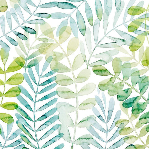 Dancing Palms I Black Modern Wood Framed Art Print with Double Matting by Popp, Grace