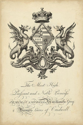 Peerage of England V Black Ornate Wood Framed Art Print with Double Matting by Vision Studio