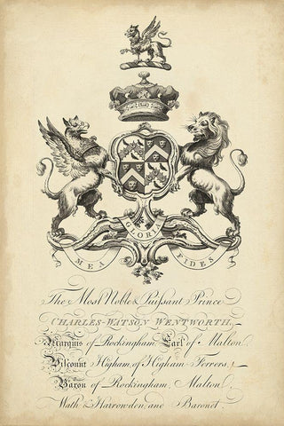 Peerage of England VI White Modern Wood Framed Art Print with Double Matting by Vision Studio