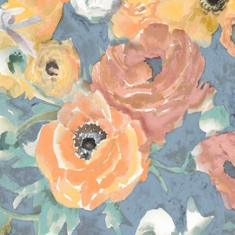 Happy Florals II Gold Ornate Wood Framed Art Print with Double Matting by Studio W