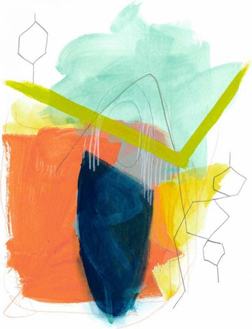 Fringe Aspect II White Modern Wood Framed Art Print with Double Matting by Vess, June Erica