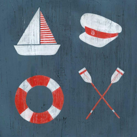 Nautical Quadrant II White Modern Wood Framed Art Print by Popp, Grace