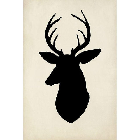 White Tail Silhouette II (PS) Black Modern Wood Framed Art Print with Double Matting by Popp, Grace