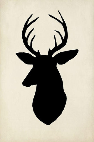 White Tail Silhouette II (PS) White Modern Wood Framed Art Print with Double Matting by Popp, Grace