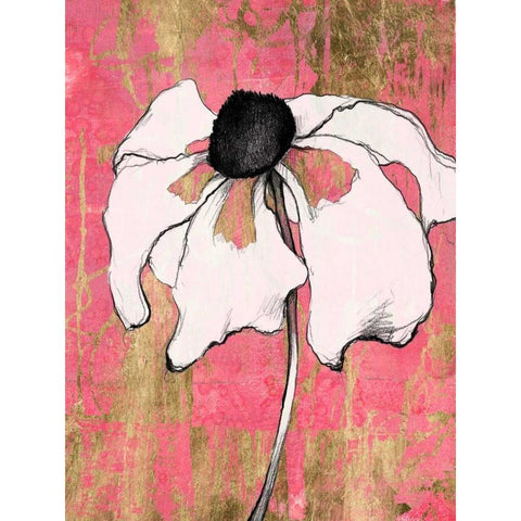 Acid Floral I Black Modern Wood Framed Art Print with Double Matting by Goldberger, Jennifer