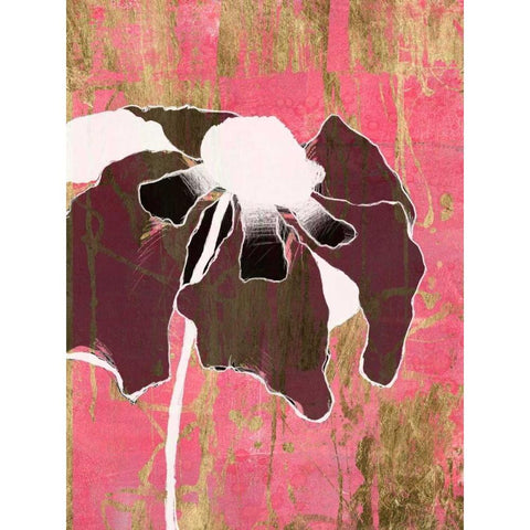 Acid Floral II Black Modern Wood Framed Art Print with Double Matting by Goldberger, Jennifer