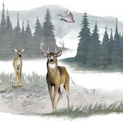 Lodge Landscape II White Modern Wood Framed Art Print by Popp, Grace