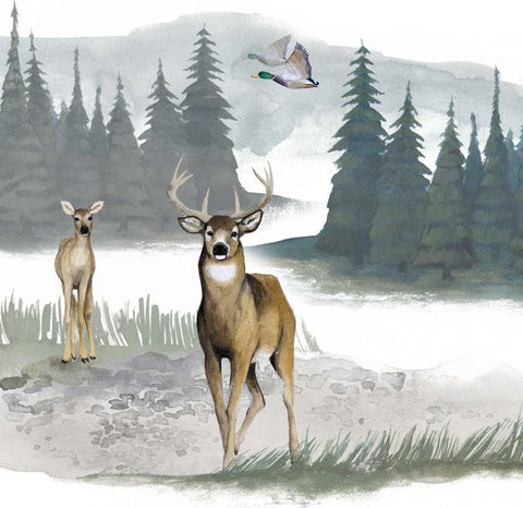 Lodge Landscape II Black Ornate Wood Framed Art Print with Double Matting by Popp, Grace