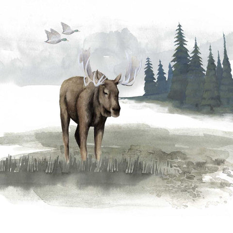 Lodge Landscape III White Modern Wood Framed Art Print by Grace Popp