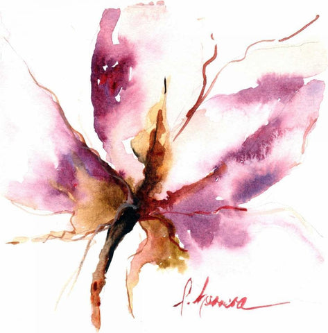 Blooms Hermanas I Black Ornate Wood Framed Art Print with Double Matting by Herrera, Leticia