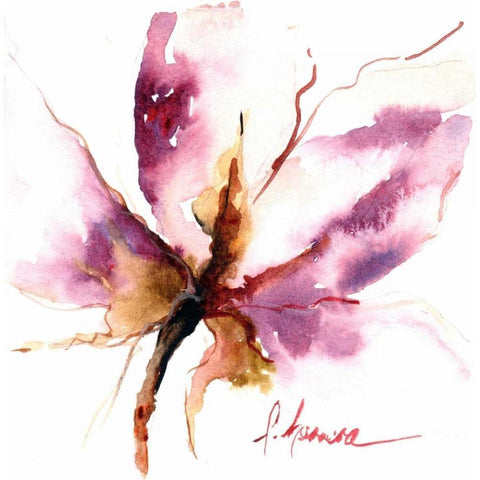 Blooms Hermanas I Black Modern Wood Framed Art Print by Herrera, Leticia