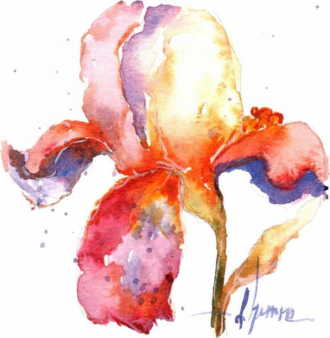 Blooms Hermanas II White Modern Wood Framed Art Print with Double Matting by Herrera, Leticia