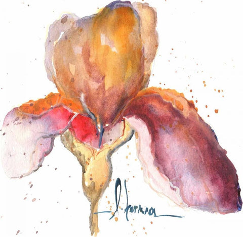 Blooms Hermanas III White Modern Wood Framed Art Print with Double Matting by Herrera, Leticia