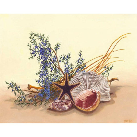 Sea Still Life I Gold Ornate Wood Framed Art Print with Double Matting by Miller, Dianne