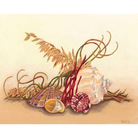 Sea Still Life II White Modern Wood Framed Art Print by Miller, Dianne