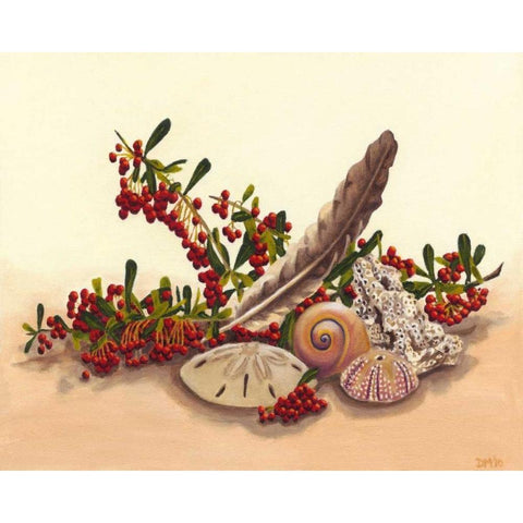 Sea Still Life III Black Modern Wood Framed Art Print with Double Matting by Miller, Dianne