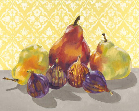 Ripe Fruit I White Modern Wood Framed Art Print with Double Matting by Miller, Dianne