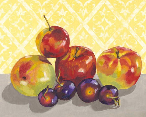 Ripe Fruit II White Modern Wood Framed Art Print with Double Matting by Miller, Dianne