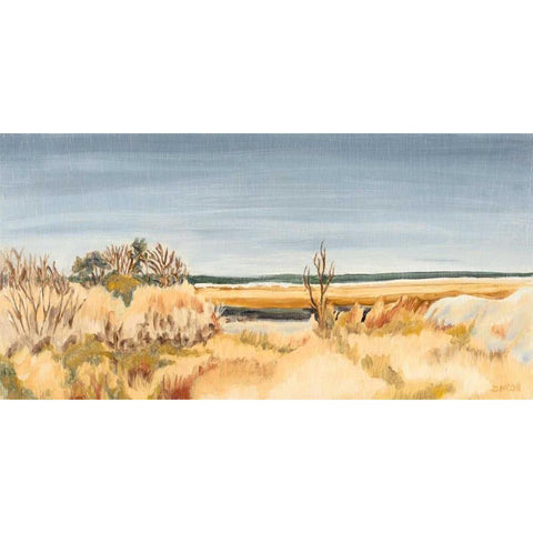The Sound Shoreline II Black Modern Wood Framed Art Print with Double Matting by Dianne Miller