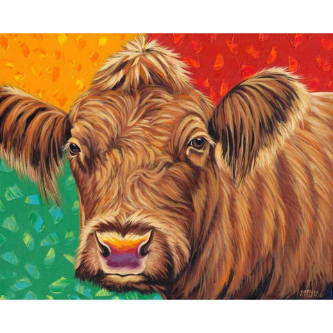 Colorful Country Cows II Black Modern Wood Framed Art Print by Vitaletti, Carolee