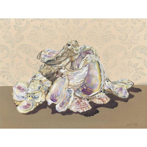 Shell Collection II Gold Ornate Wood Framed Art Print with Double Matting by Miller, Dianne