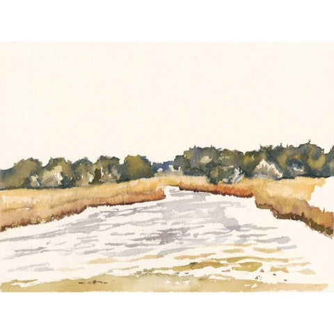 Minimalist Coastline II Black Modern Wood Framed Art Print with Double Matting by Miller, Dianne