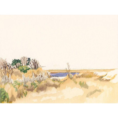 Minimalist Coastline III White Modern Wood Framed Art Print by Miller, Dianne