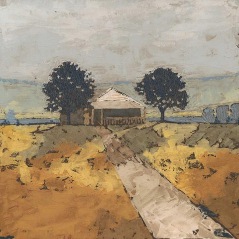 Pastoral Charm I Black Modern Wood Framed Art Print with Double Matting by Meagher, Megan