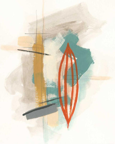 Elements I White Modern Wood Framed Art Print with Double Matting by Vess, June Erica