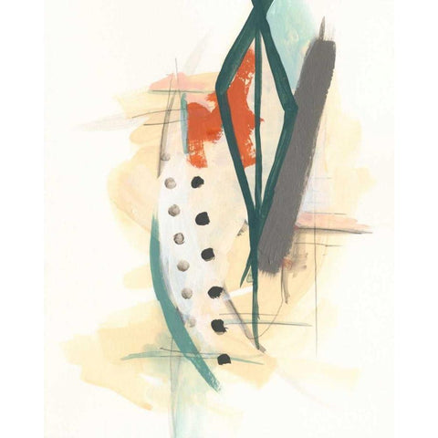 Elements II Black Modern Wood Framed Art Print with Double Matting by Vess, June Erica