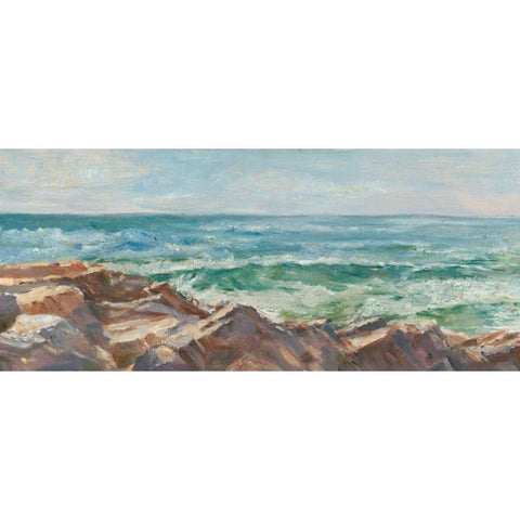 Impasto Ocean View III White Modern Wood Framed Art Print by Harper, Ethan