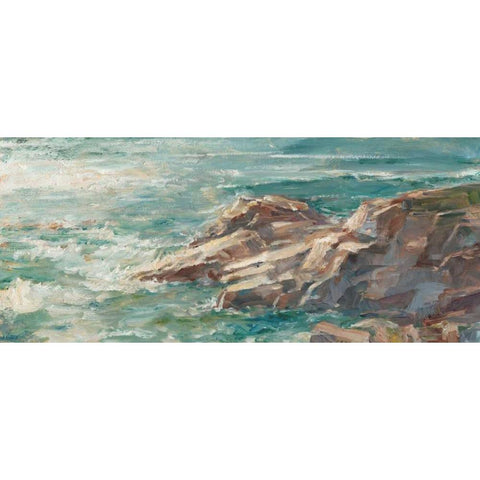 Impasto Ocean View IV Black Modern Wood Framed Art Print with Double Matting by Harper, Ethan