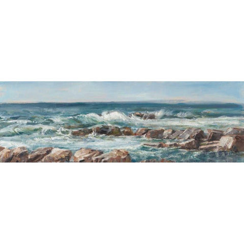 Impasto Ocean View V Black Modern Wood Framed Art Print with Double Matting by Harper, Ethan