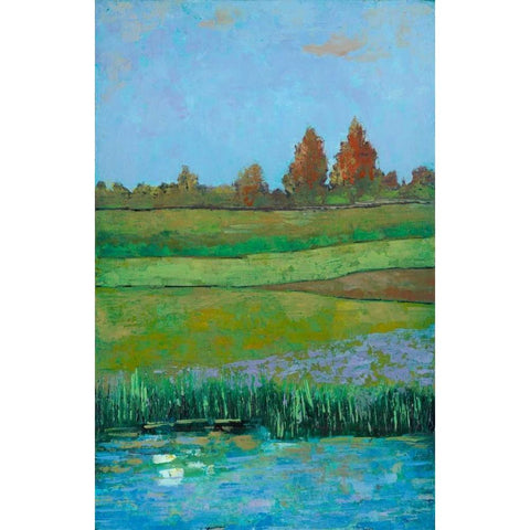 Impressionist Meadow II White Modern Wood Framed Art Print by Altug, Mehmet
