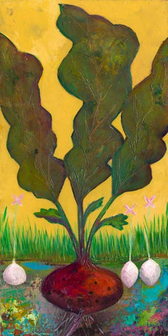 Veggie Garden I White Modern Wood Framed Art Print with Double Matting by Altug, Mehmet