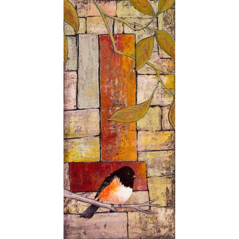Textured Bird Panel I Black Modern Wood Framed Art Print by Altug, Mehmet