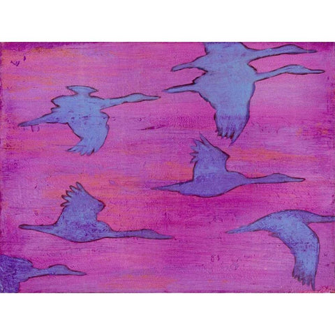 Flying Silhouettes I Black Modern Wood Framed Art Print by Altug, Mehmet