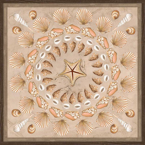 La Mer Medallions II Black Modern Wood Framed Art Print with Double Matting by Vess, June Erica