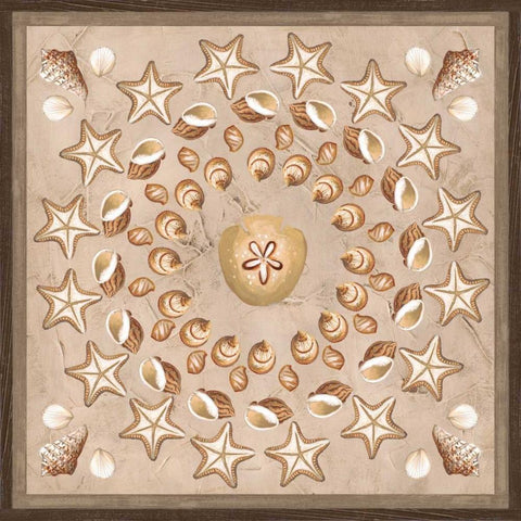 La Mer Medallions III White Modern Wood Framed Art Print by Vess, June Erica
