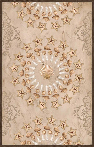 La Mer Medallions VI Black Ornate Wood Framed Art Print with Double Matting by Vess, June Erica