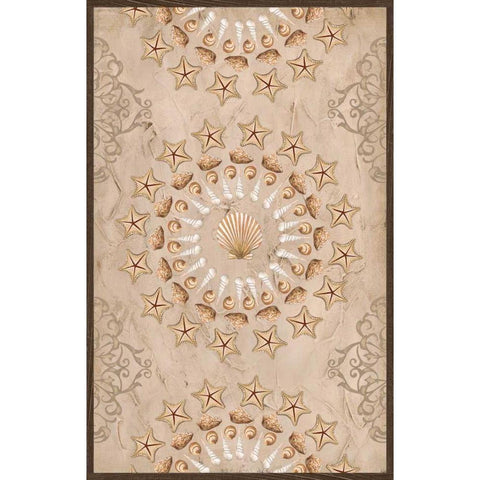 La Mer Medallions VI Black Modern Wood Framed Art Print with Double Matting by Vess, June Erica