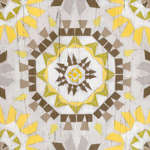 Driftwood Mandala IV White Modern Wood Framed Art Print with Double Matting by Vess, June Erica