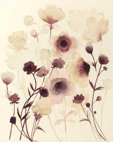Anemone Haze I White Modern Wood Framed Art Print with Double Matting by Popp, Grace