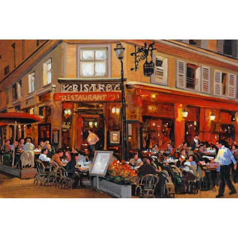 Bistro I White Modern Wood Framed Art Print by OToole, Tim